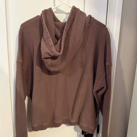 Aerie Chocolate Brown Knit Hoodie - Picture 4 of 4